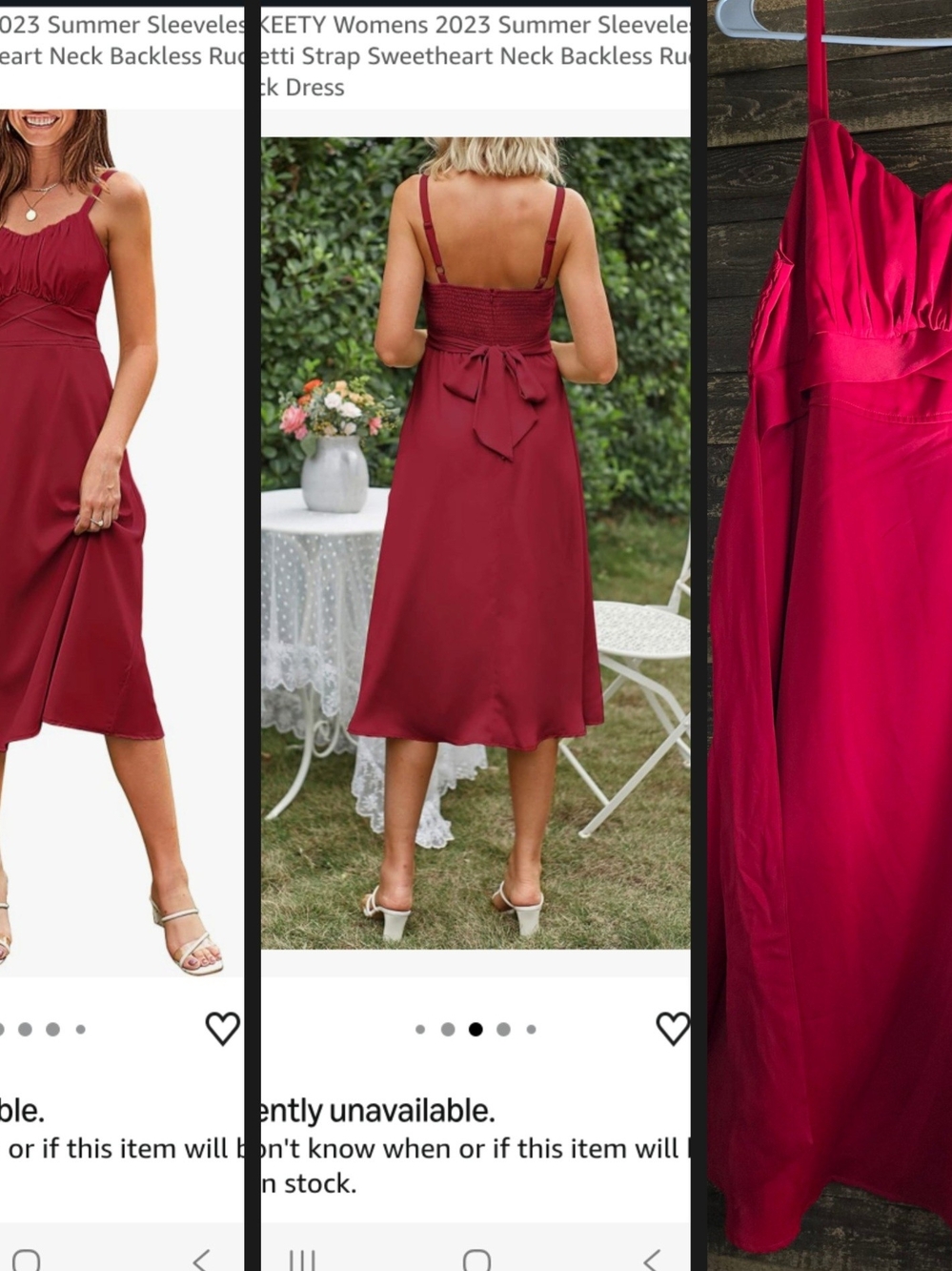 Sleeveless Sweetheart Midi Dress - Red